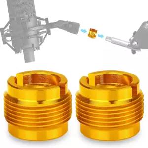 HyperX 쿼드캐스트 마이크 블루 예티 로드 슈어 및 대부분의 USB 쇼크 마운트 붐 암 나사산 어댑터 5/8인치