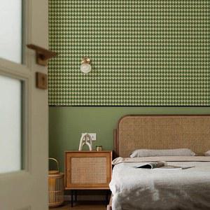 레트로 체크벽지 거실 수입 벽지 파우더룸 빈티지 접착식 포인트 붙이는실크벽지