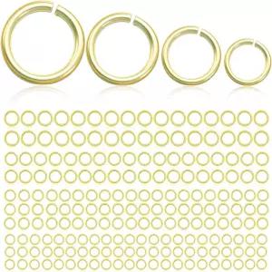 보석 제작용 300PC 14K 골드 도금 점프 링 4mm 5mm 6mm 7mm 귀걸이 팔찌 목걸이 찾기 및 용품(14K 도금)