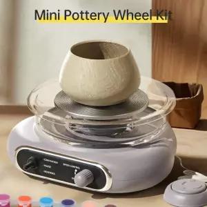 도자기물레 손물레 도예회전판 및 성인용 미니 휠 키트 분리형 클레이 아트 턴테이블 전기 꽃잎 속도 제어 