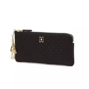 닥스 DCWA4F518BK LOUIS DD 블랙 로고패턴 소가죽 슬림 지퍼장지갑