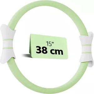 픽스웨 14인치 필라테스 링 - 허벅지 안쪽 팔 코어 토닝을 위한 매직 서클 안티-벤드 폼 핸들 여성용 홈