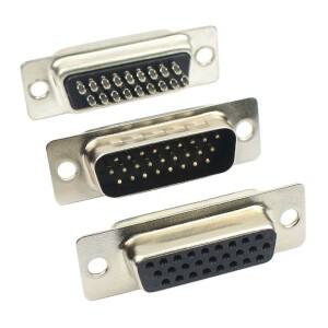 HD D-SUB 수 암 표준 납땜 유형 소켓 커넥터 컨버터 어댑터 DB26 26 핀 3 열 P 블랙 10 개