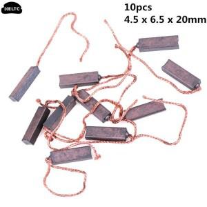 카본 브러시 와이어 리드 제너레이터 일반 전기 모터 교체 4.5x6.5x20mm 10 개 신