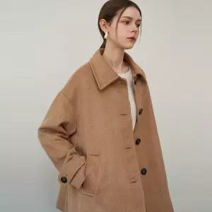 르오트 에디티드 울 블렌딩 케이프 하프 코트