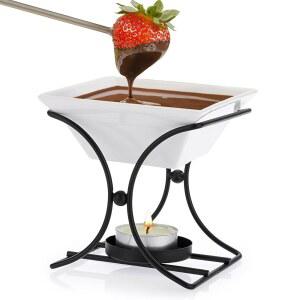 BSTKEY 세라믹 버터 워머 세트, 퐁듀 냄비 녹는 냄비 세트, 치즈 초콜릿 버터 카라멜용 녹는 냄비 그릇 세트