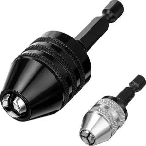 임팩트 드라이버용 PCS 키리스 드릴 척 2개 1/4인치 헥스 섕크 고속 변경 컨버터 확장 비트 어댑터 변환