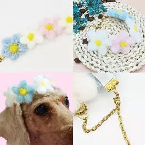 [하프클럽/셀러허브(펫)]강아지화관 애견 고양이 머리 꽃 머리띠 왕관 S