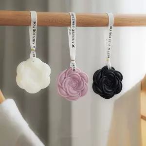 아로마 소이 왁스 주머니 3PACK 정교한 조각 동백꽃 옷장 자동차 서랍 홈 데코용 에센셜 오일 플로럴