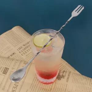 티스푼 스텐 머들러 32cm 롱 바스푼 칵테일 롱스틱 포크