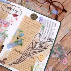 다이어리스티커 투명 수채화 꽃 폰꾸미기 폴꾸 조각 일러스트 데코