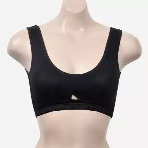 패드포켓 트임홀 여성 스포츠브라 블랙 속옷