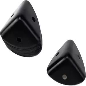 Faotup 20Pcs 금속 상자 모서리 보호대 블랙 커버 장식용 장착 나사 포함 0.98 x0.98