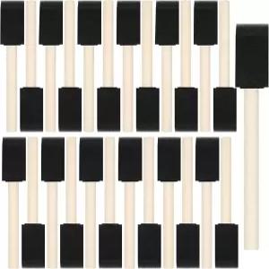 40개 폼 브러시 1인치 페인트 나무 손잡이 스펀지 염색용 바니시 및 DIY 공예 프로젝트용