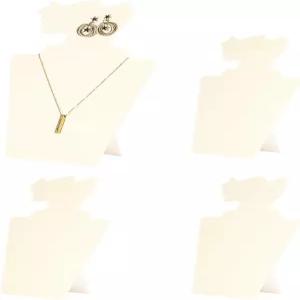 카워드 4종/세트 목걸이 귀걸이 세트 판매용 디스플레이 주얼리 홀더 스탠드 베이지 벨벳 랙 사진