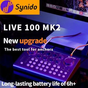 Synido 라이브 100 MK2 사운드카드 인터넷 연예인 앵커 게임 노래 휴대용 오래 지속되는 배터리