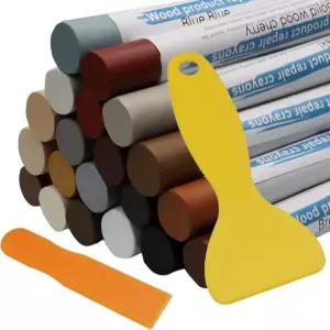 스크레이퍼 2개 컬러 우드 왁스 크레용 가구 수리 키트 바닥 캐비닛 테이블 도어용 스크래치 크레용이