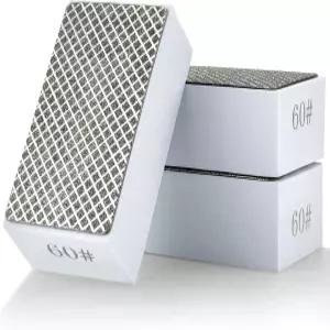 3개의 다이아몬드 핸드 폴리싱 패드 60 그릿 샌딩 재사용 가능한 블록 콘크리트 세라믹 유리석 화강암