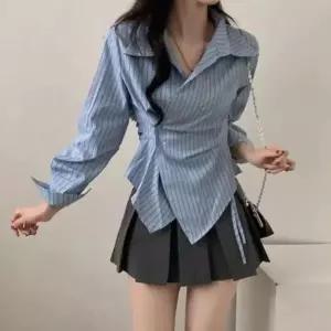 [하프클럽/셀러허브_여성트랜드패션]여성 사무실룩 오피스 랩 셔츠 블라우