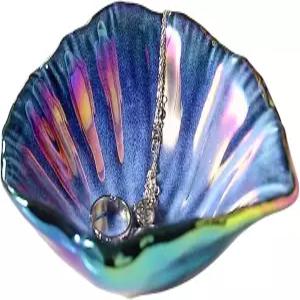 미시쥬어 주얼리 트레이 5.75인치 세라믹 접시 생생한 블루 쉘 장신구 콘크리트 홈/커피 테이블