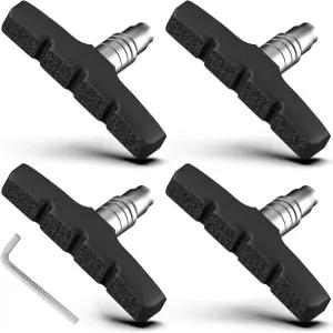 FJCTER 자전거 브레이크 패드 70mm 범용 V 앨런 렌치가 장착된 4PCS 산악 크루저 로드 BMX 하이브리드