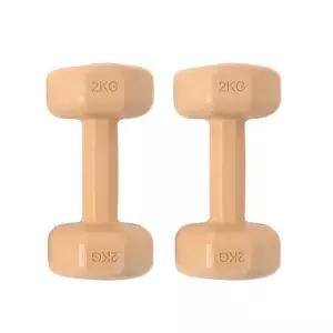 육각 덤벨 컬러 (오렌지) 2개세트(2kg) 바디필 아령