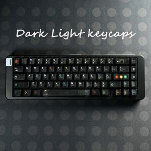 다크 라이트 키캡 122키 체리 프로파일 블랙 투명 UV 패드 프린트 PC MX 기계식 키보드용