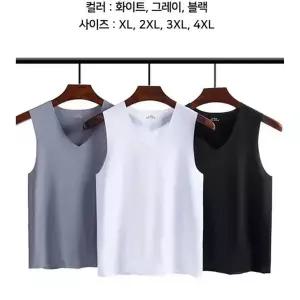 [깨비몰] 남성 심리스 브이넥 쿨링 노라인 나시 런닝 (10529565A)