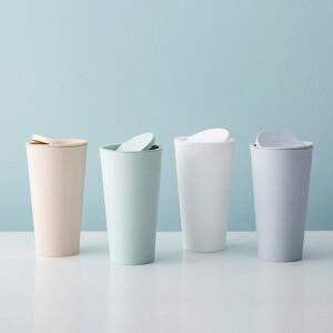 미니 데스크탑 빈 커버가있는 작은 쓰레기통 침실 깨끗한 작업 공간 보관함 홈