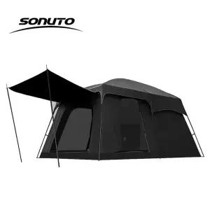 8-12 가족 텐트 사람 야외 캠핑 더블 레이어 특대 2 룸 두꺼운 방수 캠프 투어 장비