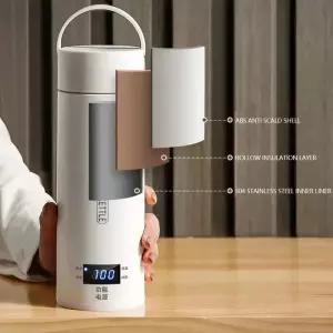 450ML 전기 주전자 휴대용 차 커피 여행용 물 끓이기 보온컵 방열 물병 영어 메뉴