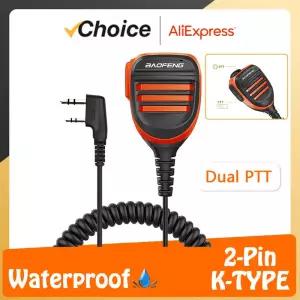 Quansheng UV-K6 PTT 방수 UV-K5 워키 토키 스피커 라디오 마이크 Keenwood 2 핀 유형 UV-5R UV82 UV16 용