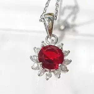 [셀러허브 패션][블루케이] 루비 합성석 펜던트231006-19탄생석 (11494094A)