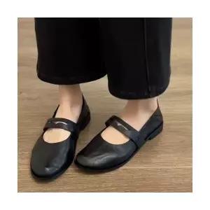 키체샵 여성 플랫 양가죽 발레 펌프스 슈즈 슬림핏 메리제인 화 스몰 구두 HO5