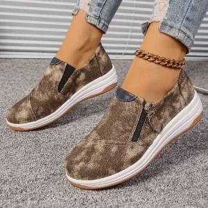 EAMT 여성용 가을 스니커즈 플랫 단화 슬립온 라운드 로퍼 슈즈 빅사이즈 YJ3