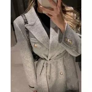 [셀러허브 패션]앙고라 알파카 울 더블 롱 핸드메이드 코트 겨울 룩 (11554050A)