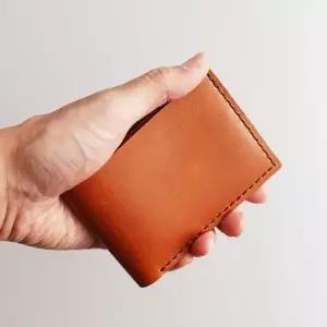 수제 지폐높이 가죽 지갑 베지터블 투톤브라운 (11447677A)