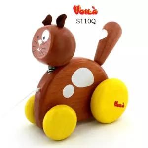 아기 걸음마 끈달린 목각 고양이장난감 백일선물 두돌 유아