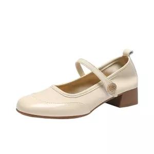 슬송렉샵 여성 키작녀 스트랩힐 펌프스 접이식 논슬립 플랫 슈즈 작은구두 꾹5