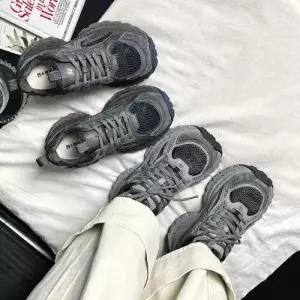 룽나루 여자 가을 러닝화 소가죽 버전 리얼 통굽 운동화 트렌드 HO3