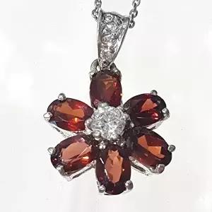 [셀러허브 패션][블루케이] 가넷 원석목걸이펜던트231118-04꽃탄생석 (11697436A)
