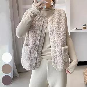 [셀러허브 패션]뽀글이 집업 트임 조끼 311J837S 빅사이즈 여성 (11714448A)