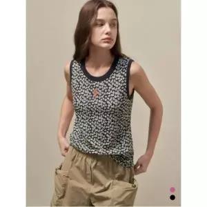 올리비아로렌 플라워 프린트 나시탑 VVBAN5M3391