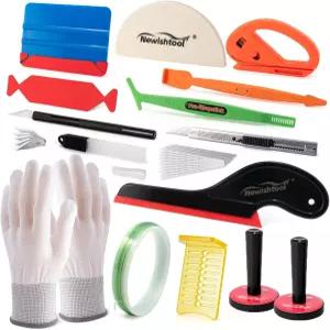 NEWISHTOOL 비닐 랩 도구 키트 윈도우 틴트 자동차 키트에는 자석 홀더 나이프 테이프 스퀴지 PPF용 및