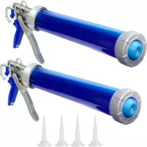 소시지 코킹 건 2팩 20온스 튜브 콘 노즐 4개 포함 욕실 주방 거실 창문 및 지붕에 적합합니다