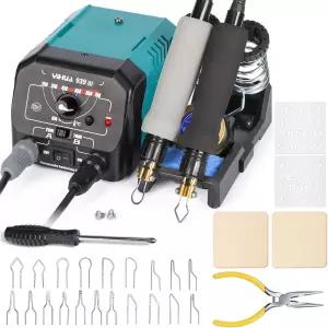 IHUA 939 III 듀얼 펜 파이로그래피 스테이션 2-in-1 우드 버닝 도구 250-750°C 온도 조절 가능한 20개의