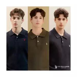 유에스피에이 앱10%U.S POLO ASSN. 26SS 프렌치린넨 블렌디드 반팔니트 3종 남성 201859