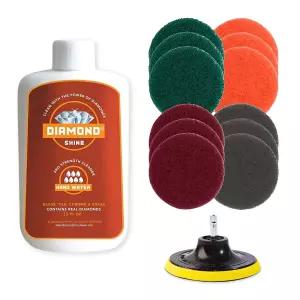 경수 얼룩 및 제거기 - 14피스 얼티밋 밸류 팩 드릴 브러시 청소/세척 키트 샤워 도어. 유리 도자기