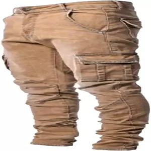 헝슨 남성용 슬림 핏 스트레치 청바지 찢어진 스키니 진 스트레이트 레그 패션 컴포트 플렉스 허리 팬츠