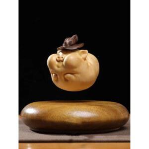 우드 자기부상 돼지 인테리어소품 기능이 우드자기부상장 장식 축산 다크우드 흑단목